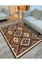 Black and Brown Tones Geometric Antique Patterned Decorative Woven Base Cotton3618 - 3
