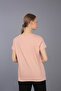 Pink 100% Cotton V-neck Knitted T-shirt - 3