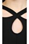 Black Long Sleeve Blouse with Drop Cut Detail - 2