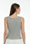 White Striped Tank Top / Skinny Fit - 7