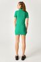 Green Color Placket Dress - 4