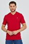 Dark Red V-Neck Cotton Slim Fit Men's Basic - 3