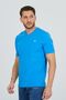 Blue V-Neck Cotton Slim Fit Men's Basic - 4