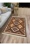 Black and Brown Tones Geometric Antique Patterned Decorative Woven Base Cotton3618 - 5