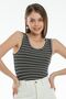 Black Striped Tank Top / Skinny Fit - 4