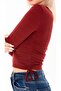 Burgundy Side Gathered Tied Knitted Crop Blouse - 2