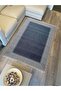 Cotton Rug 11 Navy Blue Tone Geometric Patterned Decorative Washable Woven Base Rug - 2