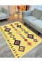 Cotton Series Yellow Tone Bordered Pattern Decorative Woven Base Rug - 3