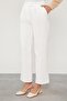 Ecru Pleat Detailed Fabric Trousers