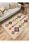 Cotton Series Cream Tone Border Pattern Decorative Woven Base Rug - 2