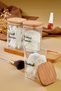 3-piece Mica Ear Cotton Organizer - with Wooden Stand, 300 Ml Storage Box - 2