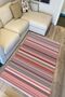 Cotton Rug 22 Fuchsia Background Striped Patterned Decorative Washable Woven Base Rug - 6