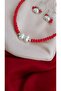 Mother's Day Special Gift Crystal Bead Necklace and Earring Set, Red Color - 2
