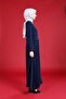 Navy Blue Ribbed Zippered Ferace - Eliz 3761 - 3