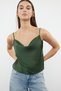 Khaki Woven Strap Degaje Collar Satin Blouse Twoss19Bb0161