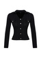 Siyah Polo Yaka İnce Triko Kazak TWOAW25KZ00036 - 6