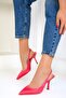 Fuchsia Satin Classic Women's Heeled Shoes - 19403 - 3