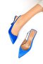 Cobalt Blue Satin Women's Classic Heeled Shoes 19403 - 4