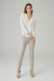 Flounced Viscose Blouse - White - 2