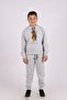 ROBOTIC BEAR PRINT DETAILED HOODED KANGAROO POCKET BOTTOM TOP BOY Tracksuit SET - 4
