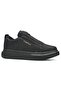 Daily Black Men's Elastic Thick Heeled Patterned Sole Oval Toe Sneaker Sports Shoes 111