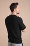 Black Polo Collar Zippered 100% Cotton Men's Knitwear T-shirt - 8