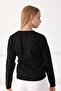 Women's Black V-Neck Knitwear Sweater - 5