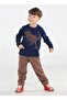 Coffee Lettered Dino Jogger Pants + Tshirt Tracksuit Set Bn-043-Bella Notte