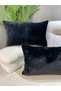 Plush Throw Pillow Cover Rectangular - Black - 3