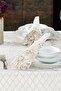 Velvet Tablecloth Set Lacy Laced Grand Cream - 5