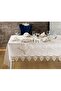 Velvet Luxury Tablecloth Set Lacy Laced 26 Pieces Petrana Cappuccino - 6