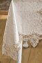 Velvet Luxury Tablecloth Set Lacy Laced 26 Pieces Petrana Cappuccino - 3