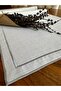 Double Row Silver Embroidered Linen Runner - 5