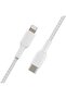 Braided USB-C to Lightning Cable for Fast Charging, (iPhone 15 or Earlier) MFi-Certified, 2m, White - 2