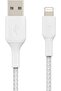 Braided USB to Lightning Cable for iPhone - 3m,White - 2