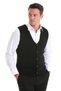 Black Regular Fit Plain V-Neck Knitwear Vest - 4