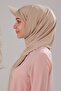 Women's Hijab with Hat, Practical Bonnet, Ready-To-Wear Shawl, Cream - 3
