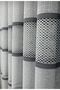 Frequently Pleated Gray Striped Appliqué Knitted 1X3 Tulle Curtain