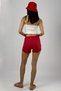 100% Cotton Women's Ribbed Striped Slim Shorts Red - 5