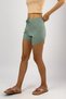 100% Cotton Women's Ribbed Striped Slim Shorts Mint Green - 6