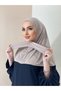Women's Hijab Beige Neck Collar with Snap Fasteners Hijab Bonnet Model Scarf Shawl with Snap Fasteners - 2