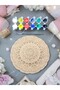 12 Different Models 20 cm Wooden Mandala, School Activity, Art Education Hobby Set (6Li Paint and Brush Set) - 2