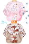Swan and Gazelle Pattern with Pool Set of Two Long Sleeve Baby Food Bib