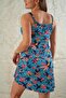 Women's large floral patterned front neckline drop detail Dress - 6