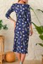 Women's Digital Printed Pearl Velvet Long Slit Dress - 8