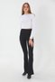 Women's Ribbed Report Flare/Spanish Leg High Waist Stretch Knitted Leggings Trousers - 3
