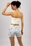 Women's 100% Cotton Single Jersey Patterned Soft Basic Mini Shorts Blue Cloud Moon - 9