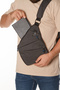 Unisex Water Resistant Linen Fabric Black Cross Chest and Shoulder Bag with Phone Pocket - 2