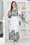 Young Girl Floral Print Chiffon Hijab Dress - 2