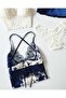 Navy Blue 6-Piece Suit Set with Satin Dressing Gowns 5922 - 4